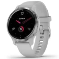 Garmin Venu 2S Silver Bezel with Mist Gray Case and Silicone Band