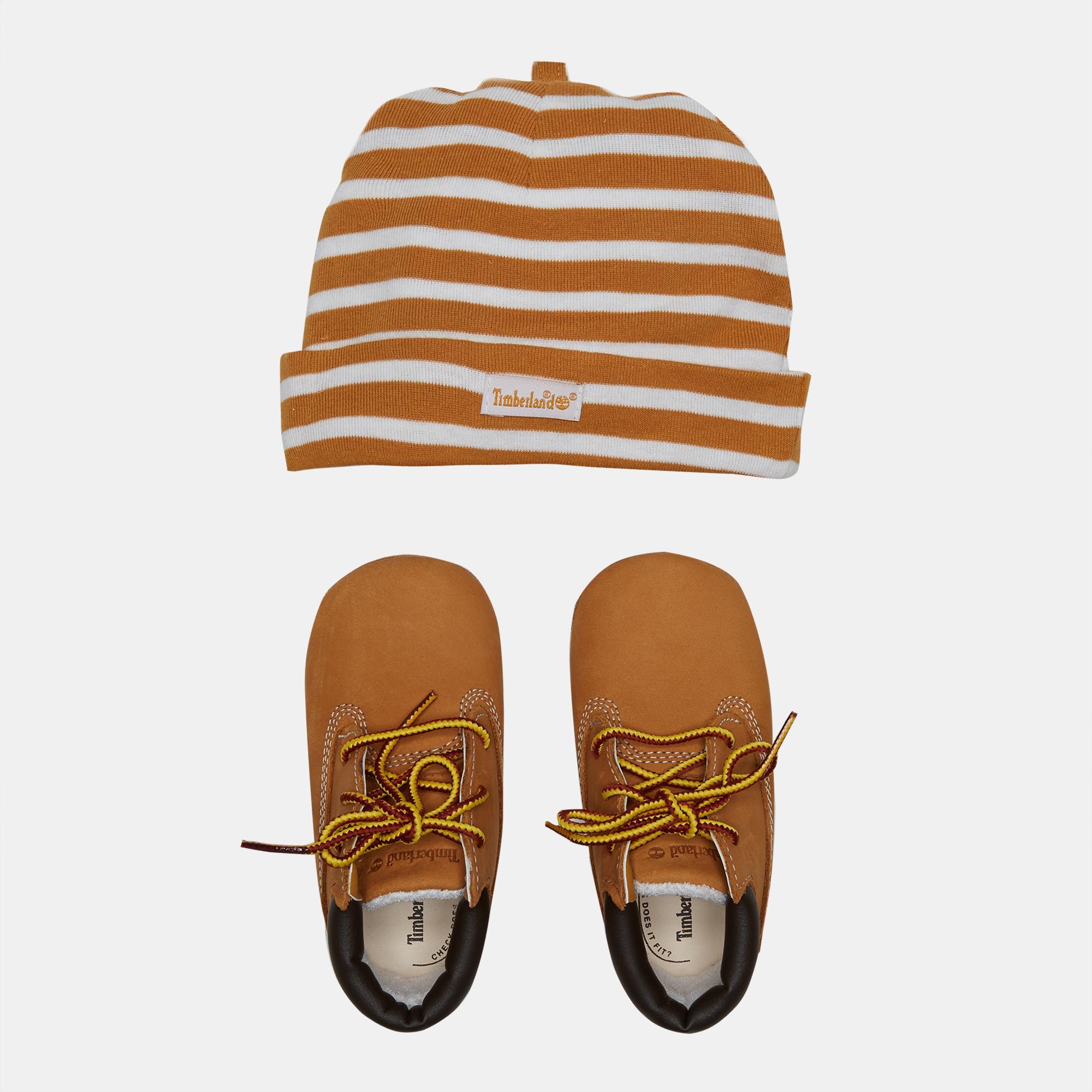 Timberland Leather Baby Hat And Booties Set (Wheat) (3.5 UK)