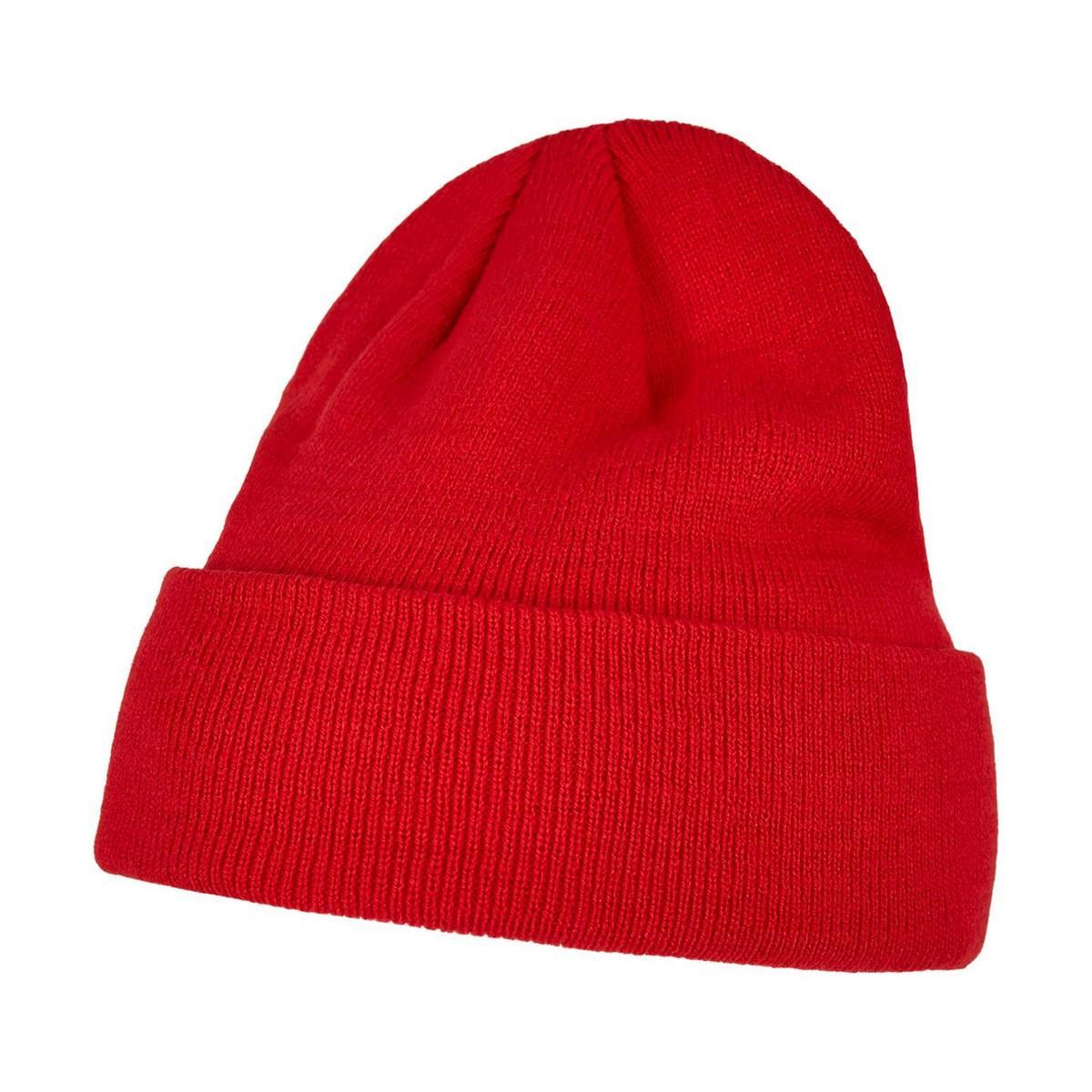 Build Your Brand Adults Unisex Heavy knit Beanie (Red) (One Size)