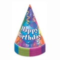 Unique Party Brilliant Birthday Party Hats (Pack of 8) (Multicoloured) (One Size)
