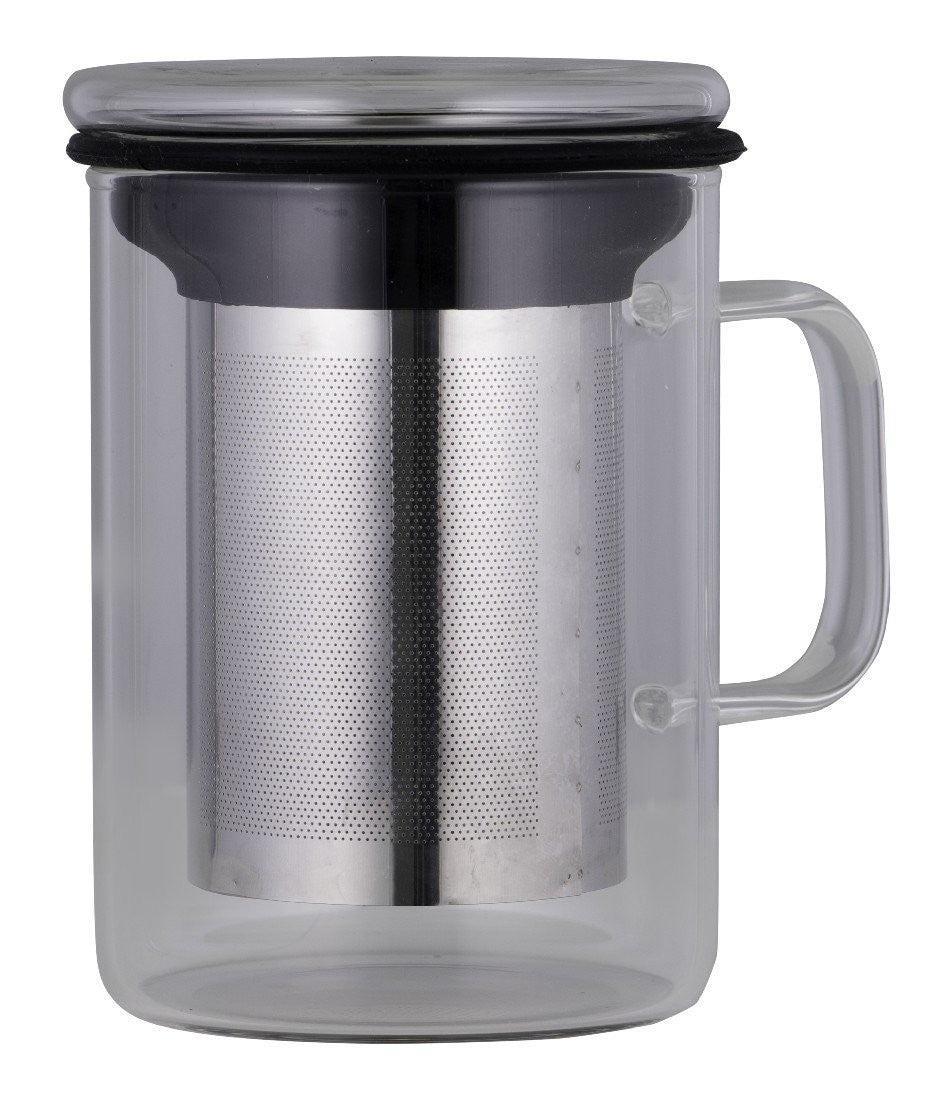 Avanti Glass Tea Mug W/Infuser 420ml Black