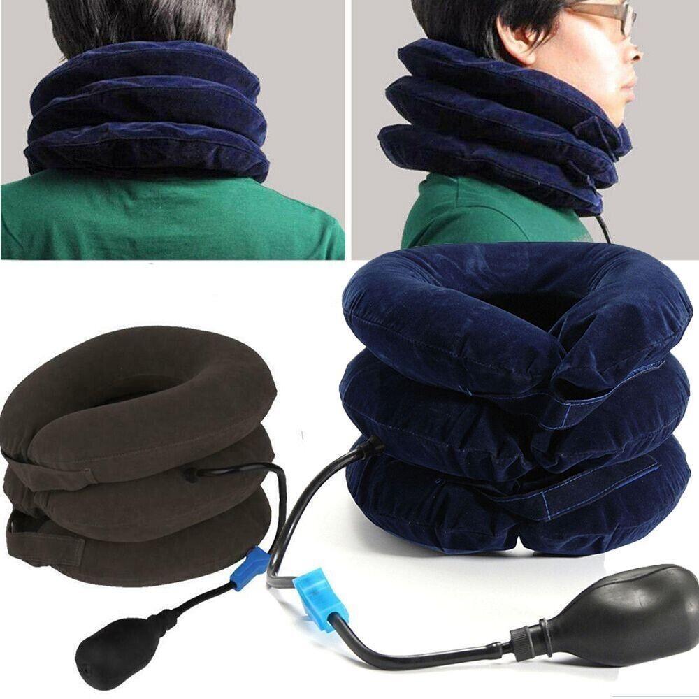 Air Inflatable Neck Pillow Head Cervical Traction Support Stretcher Assorted