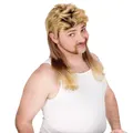 Super Mullet Blonde 80s Old School Redneck Men Costume Wig
