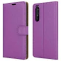 Sony Xperia 10 III 5G Magnetic Leather Wallet Stand Phone Case Cover (Purple) Book Wallet