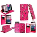 ZTE Blade A520 Leather Flip Wallet Phone Case Cover New (Pink) Flower Wallet