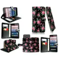 ZTE Blade A601 Leather Flip Wallet Phone Case Cover New (Black) Flower Wallet