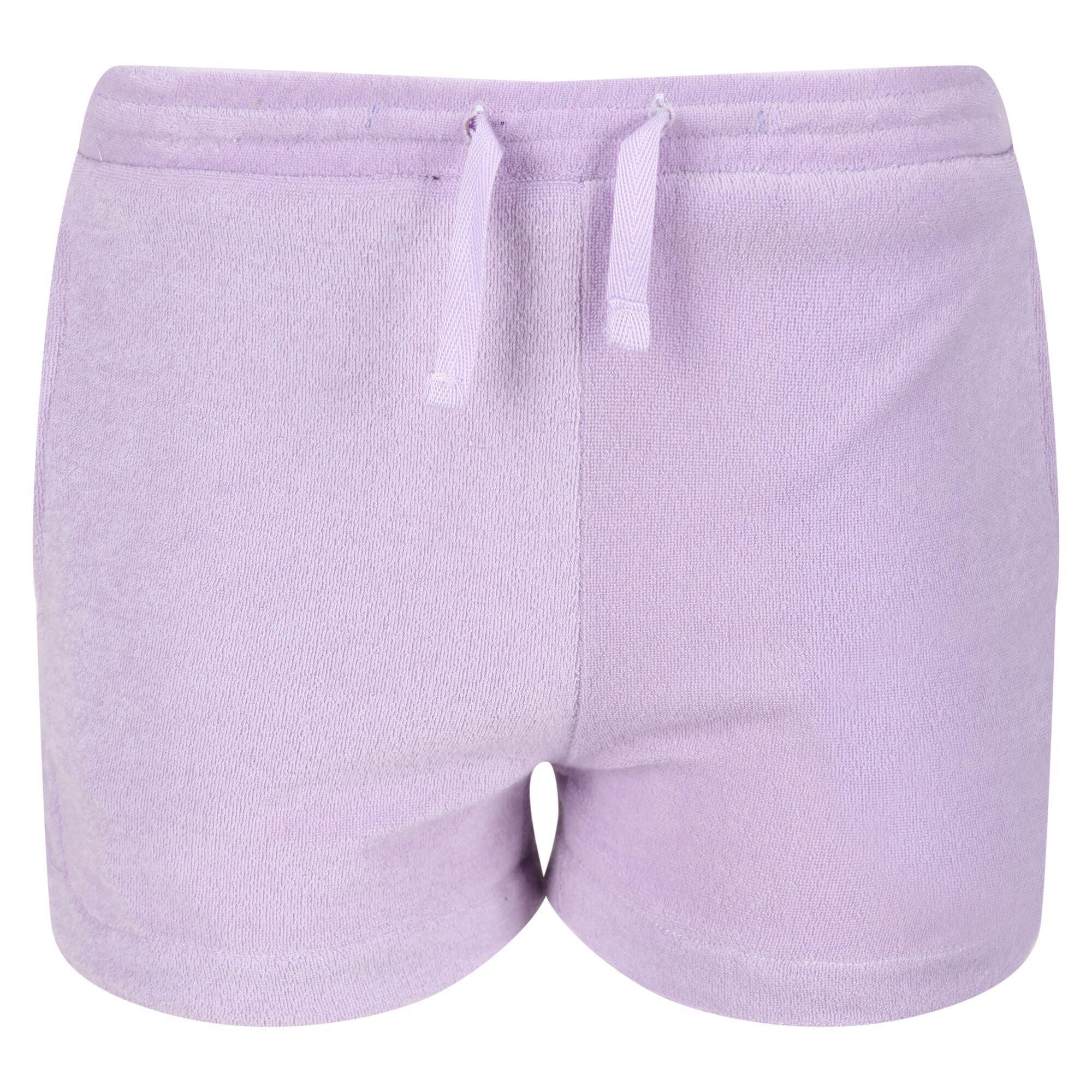 Regatta Girls Dayana Towelling Casual Shorts (Pastel Lilac) (15-16 Years)