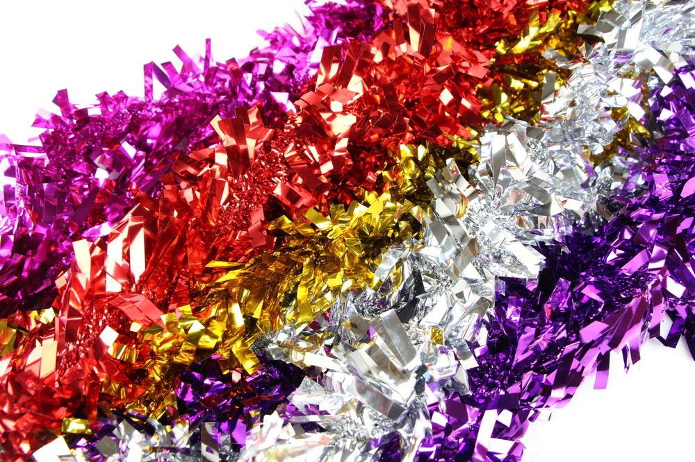 50 X Christmas Tinsel Thick Xmas Garland Tree Decorations - Assorted Pack