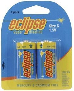 Eclipse Blister Packed C size 1.5V Super Alkaline Batteries Pack of 2