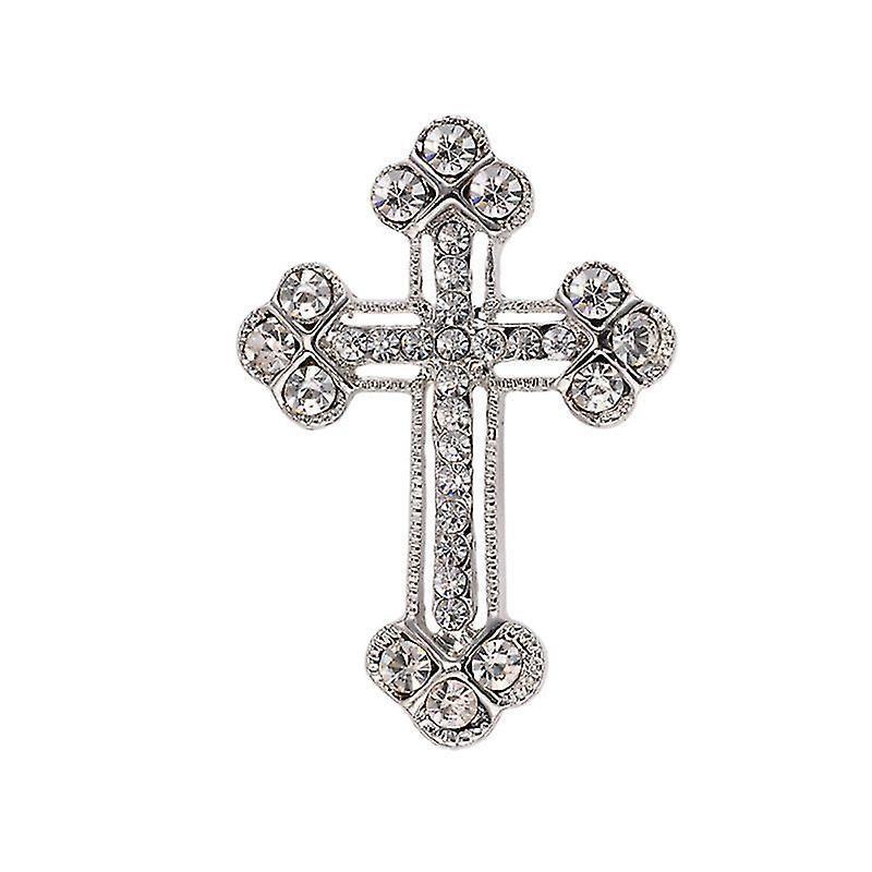 Delicate Cross Brooches Crystal Rhinestones Brooch Pin Breastpin Jewelry Accessories Gift For Men Women Girls