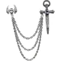 Cross Brooch Pin Collar Brooches With Chain Jewelry Gift Silver
