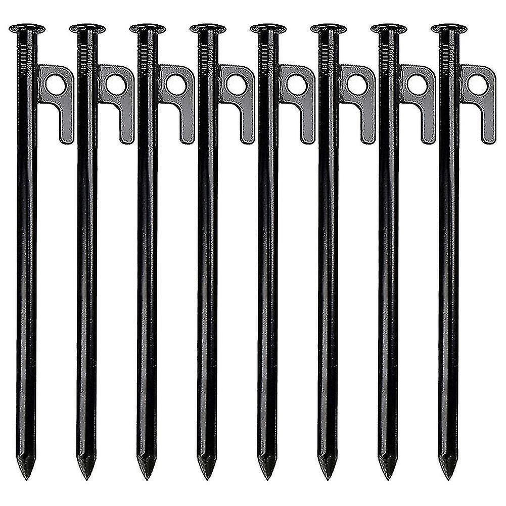8 Pack Tent Stakes Heavy Duty Metal Tent Pegs For Camping Steel Tent Stakes Unbreakable And Inflexi