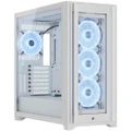 Corsair CC-9011233-WW iCUE 5000X RGB QL Edition Mid-Tower ATX Case True White 4x QL120 RGB Fan
