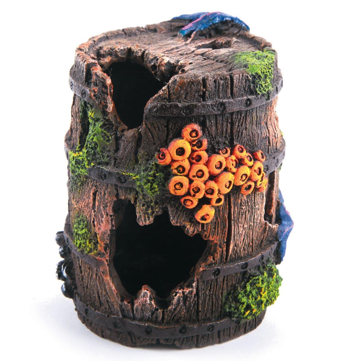 Kazoo Wooden Barrel with Overgrown Coral (18861)