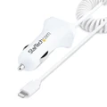 Startech Lightning Car Charger With Cable - White [USBLT2PCARW2]