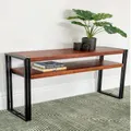 Astra 2 Shelves Mango Wood Industrial Console Table