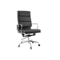 Matt Blatt Replica Eames Group Standard Aluminium Padded High Back Office Chair (Black Leather) - Afterpay & Zippay Available