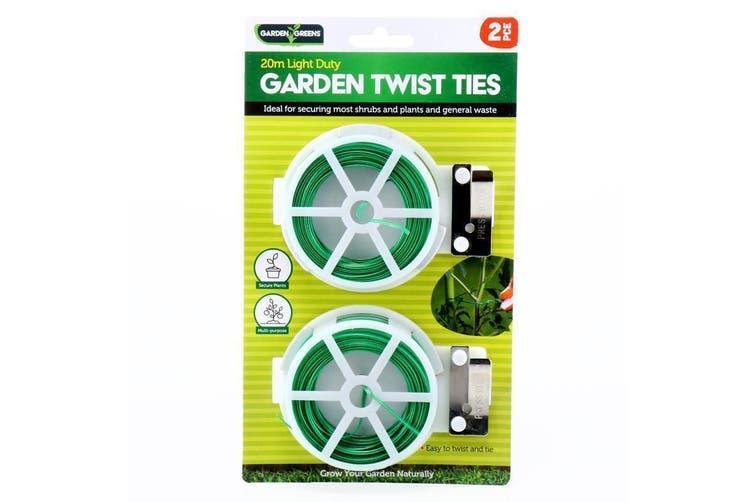 Garden Twist Ties 20m Wire Heavy Duty Plants Vines Flowers 2 Pcs