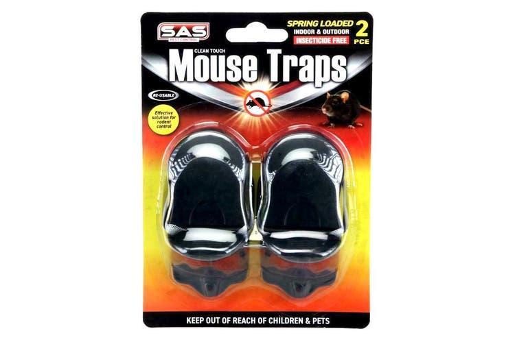 Mouse Trap Plastic Clean Touch Pest Control Rodent Extra Strength 2Pcs