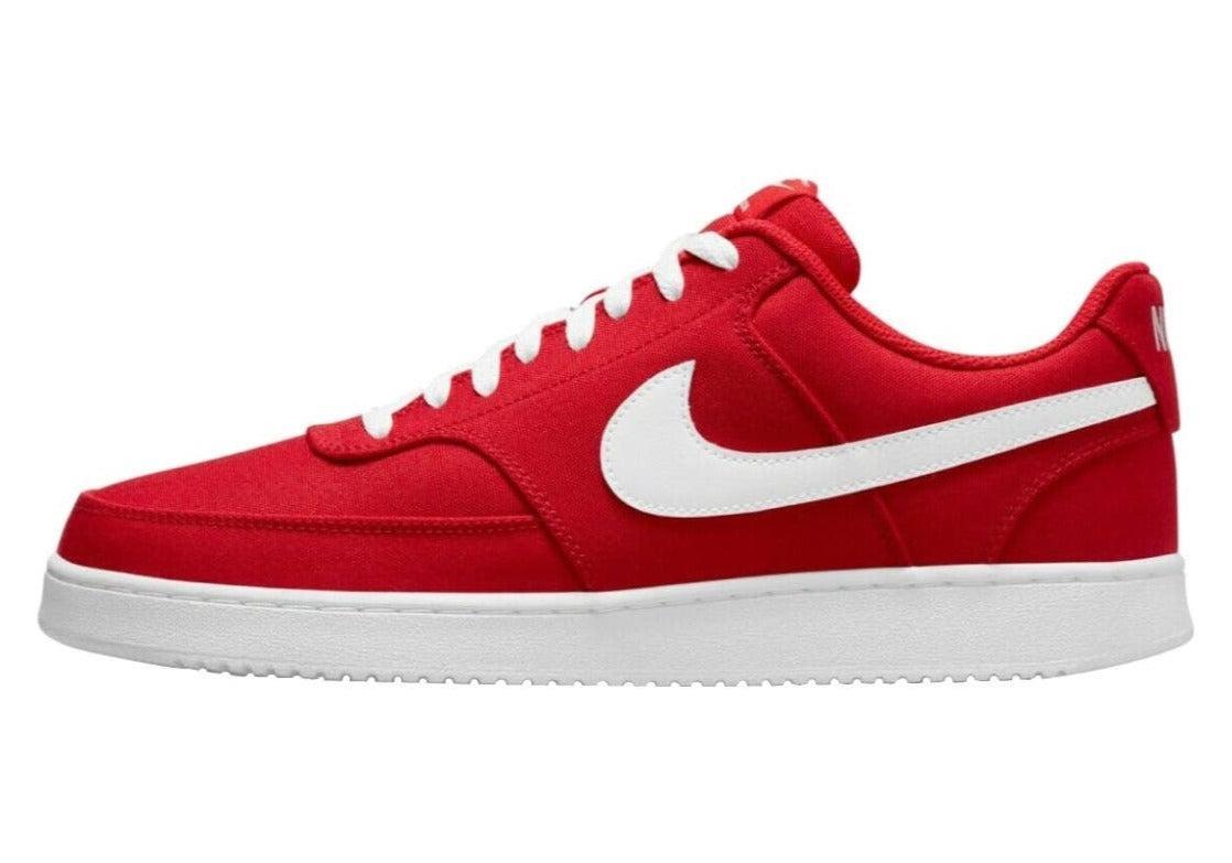 Nike Men's Court Vision Low Canvas Casual Shoes - University Red/White
