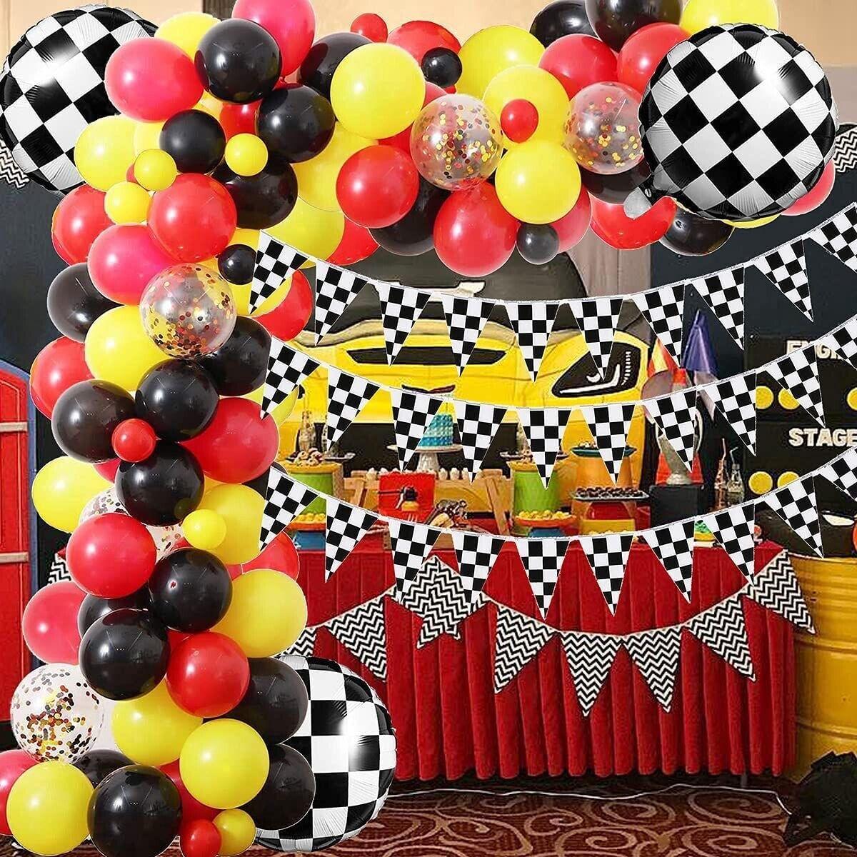 Racing Car Balloon Set Party Supplies Arch Garland Kit Kids Birthday Decoration