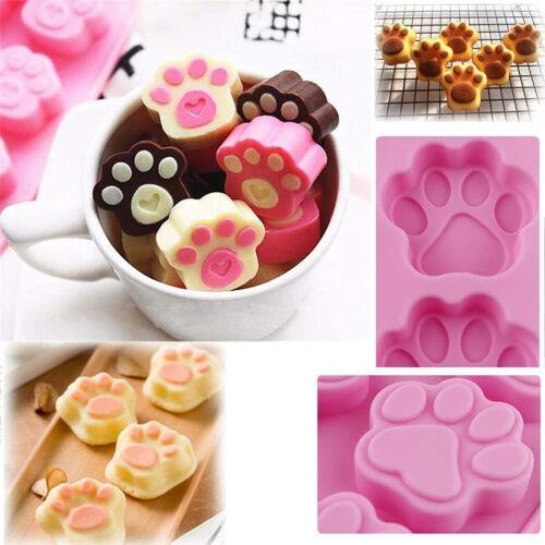 Paw Print Silicone Mold Chocolate Cookie Mould Jelly Ice Cube Baking
