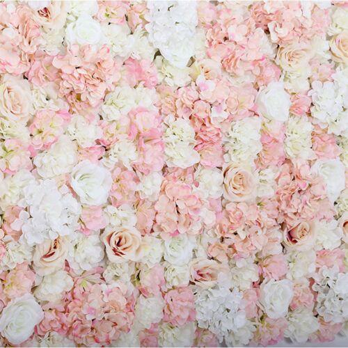 1Pcs Champagne Artificial Flower Panel Hydrangea Wall Bouquet Floral Wall Panels Wedding A