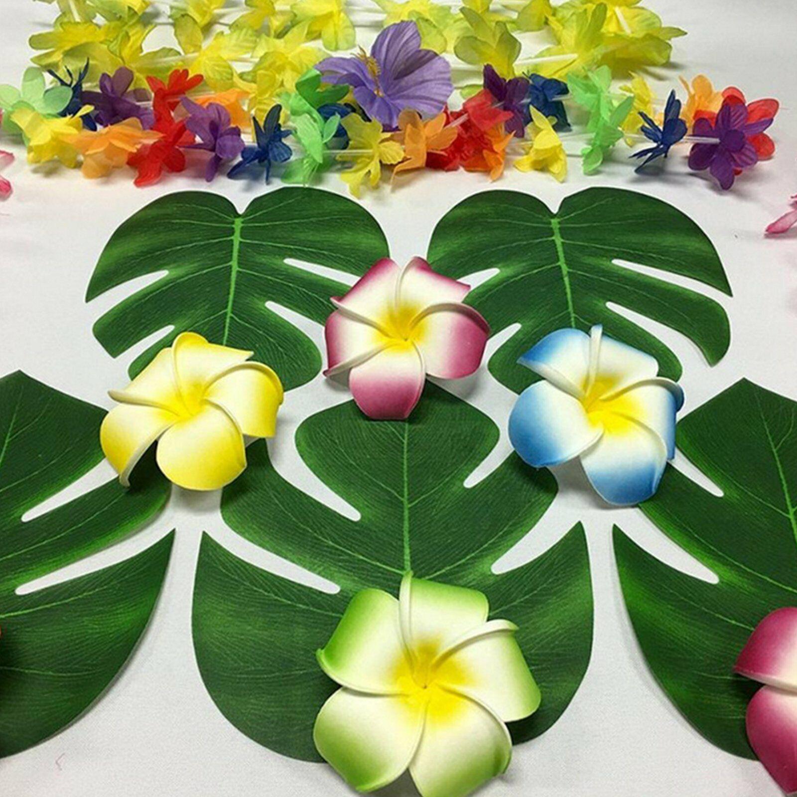 12x Large Tropical Hawaiian Artificial Palm Monstera Leaves Party Fake Luau Deco