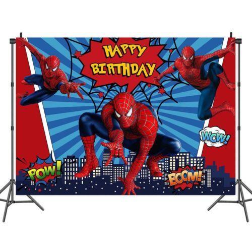 Spiderman Banner Backdrop Party Supplies Kids Birthday Decoration