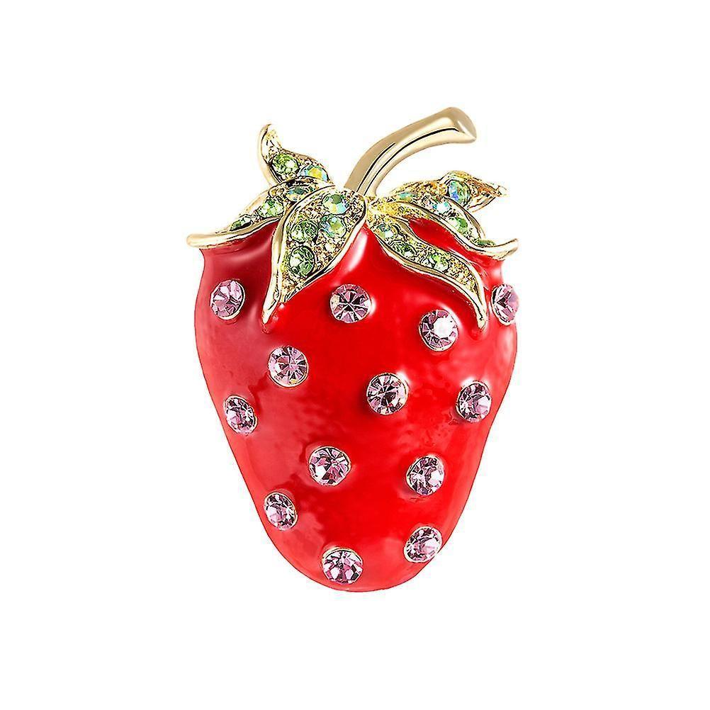 1pc Brooch Attractive Delicate Well-design Strawberry Shaped Decorative Cute Pins Elegent Brooch Breastpin For Gift Party Decor