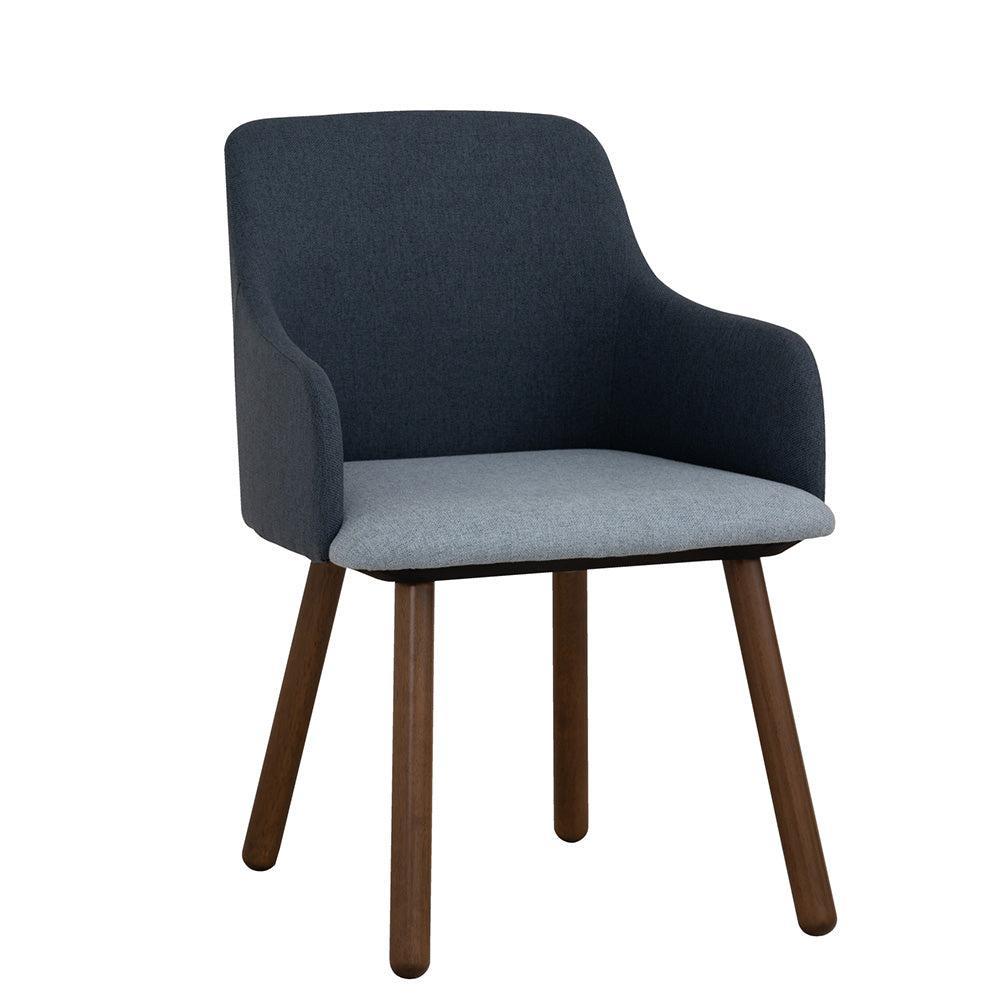 JOLLIN Arm Chair - Walnut & Blue