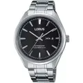 LORUS Men's RL435AX9 Stainless Steel Analog Watch - Sleek Black Dial and Bracelet