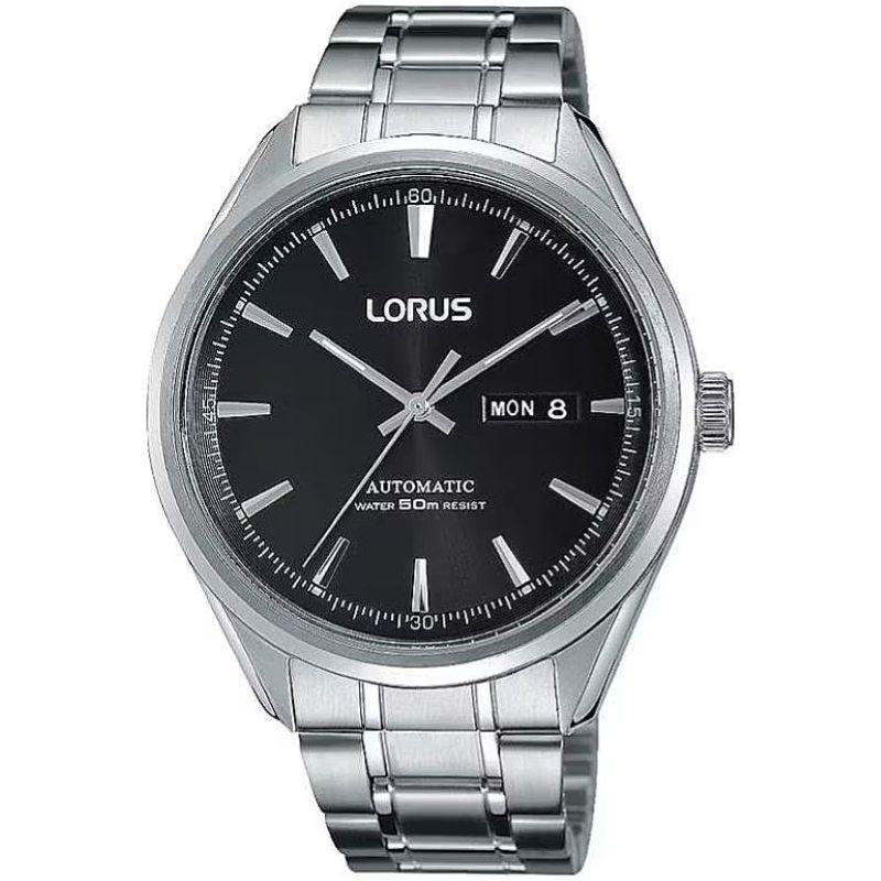 LORUS Men's RL435AX9 Stainless Steel Analog Watch - Sleek Black Dial and Bracelet