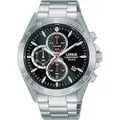 LORUS Men's RM363GX9 Stainless Steel Chronograph Watch - Black