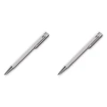 2x Lamy Logo M+ Medium 1mm Tip Sprung Stainless Steel Clip/Push Ballpoint Pen WH