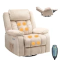 Advwin Recliner Massage Chair 8-Point Heating Sofa Beige