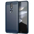Nokia 1 Carbon Fibre Phone Case Cover (Blue)