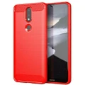 Nokia 1 Carbon Fibre Phone Case Cover(Red)