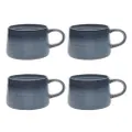 4x Ecology Ottawa Stoneware Rustic Drinking/Coffee/Tea Mug Drinks 365ml - Indigo