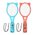 2Pcs Tennis Rackets Controller Grip For Nintendo Switch Sport Gaming Accessories (Color:Red/Blue)