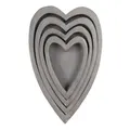 Harmony Mango Wood Set Of 4 Heart Box Grey