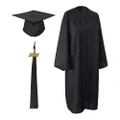 Goodgoods Women Men Graduation Cap and Graduation Gown Set Bulk with Tassel for High School & College(Black,#51)