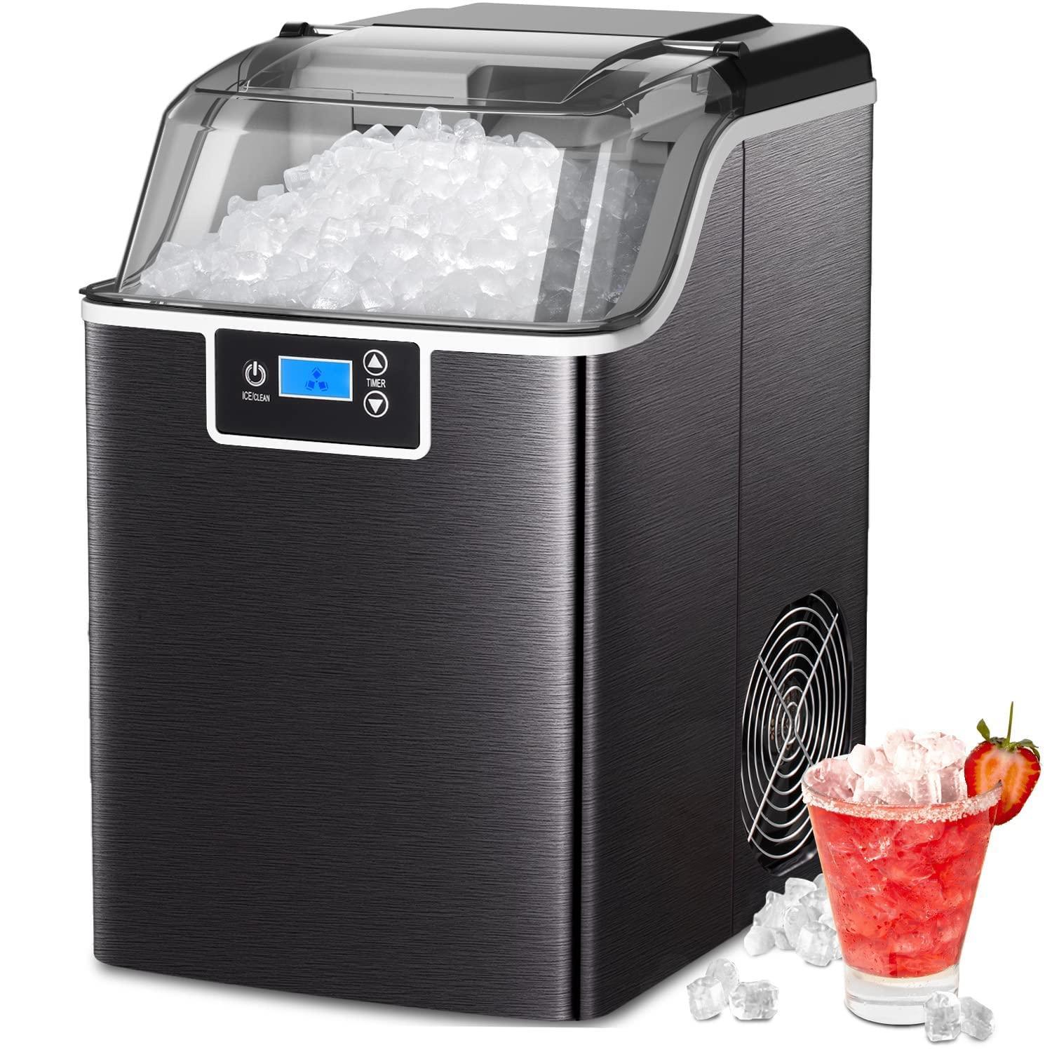 ADVWIN Nugget Ice Maker Countertop, Crushed Ice Maker Machine with Self-Cleaning