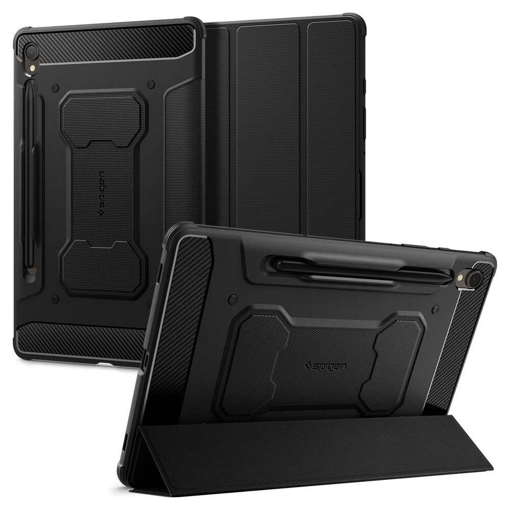 SPIGEN Galaxy Tab S9 11.0 Case, Genuine Rugged Armor Pro Flip Soft Cover for Samsung - Black