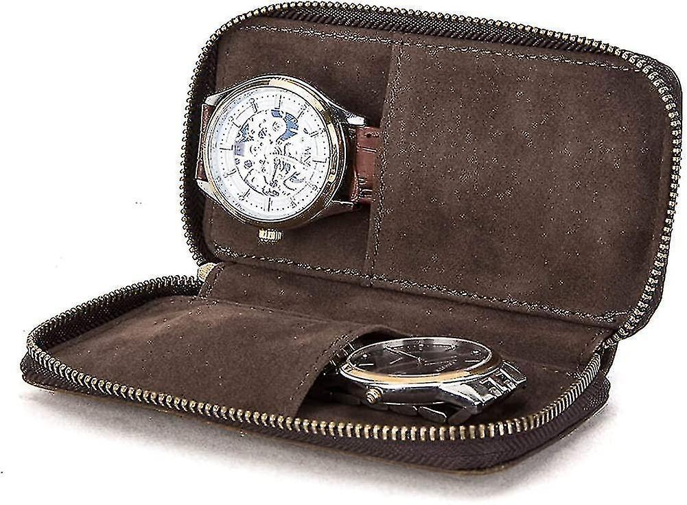 Watch Bracelet Storage Bag Case Leather Portable Travel Watch Genuine Leather
