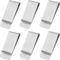 Metal Money Clip Slim Minimalist Wallet Cash Bills Clips Credit Card Clamp Stainless Steel Letter Document Holder For Men And Women Silver(6pcs, Silve