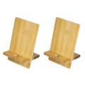 2 Pcs Cell Phone Holder Creative Desktop Universal Bamboo Smartphone Bracket Tablet Stand For Travel Home