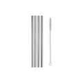Maxwell & Williams Cocktail & Co. Reusable Smoothie Straws (4) With Brush - Stainless Steel