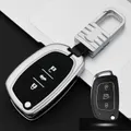 Car Luminous All-inclusive Zinc Alloy Key Protective Case Key Shell for Hyundai D Style Folding 3-button (Silver)