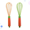 2 Pcs Egg Blender Creative Carrot Shaped Handle Manual Whisk